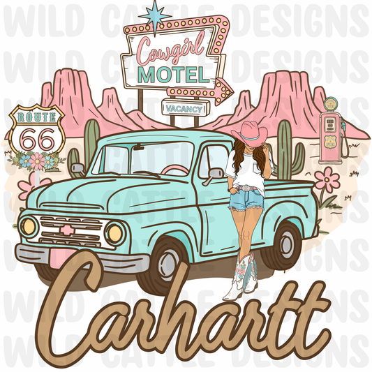 Route 66 western Cowgirl png