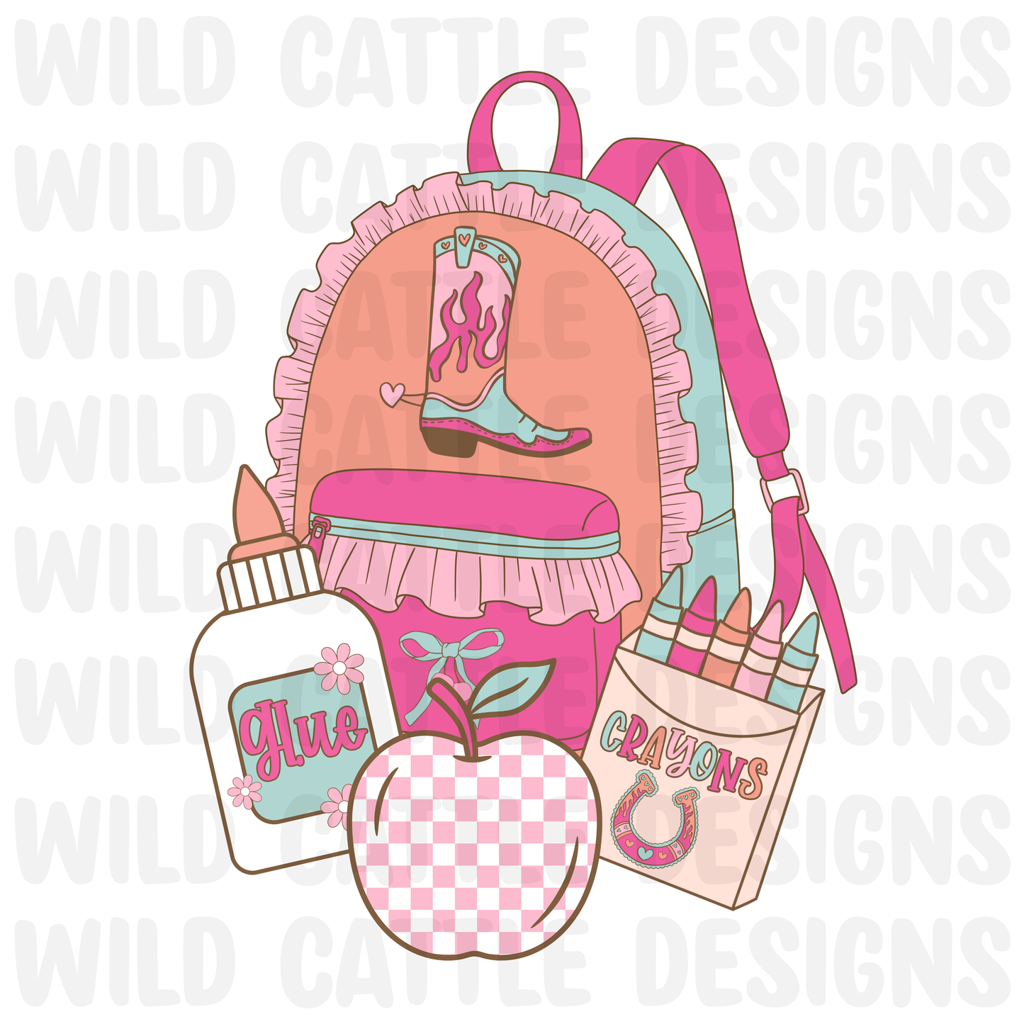 Saddle up for school backpack png