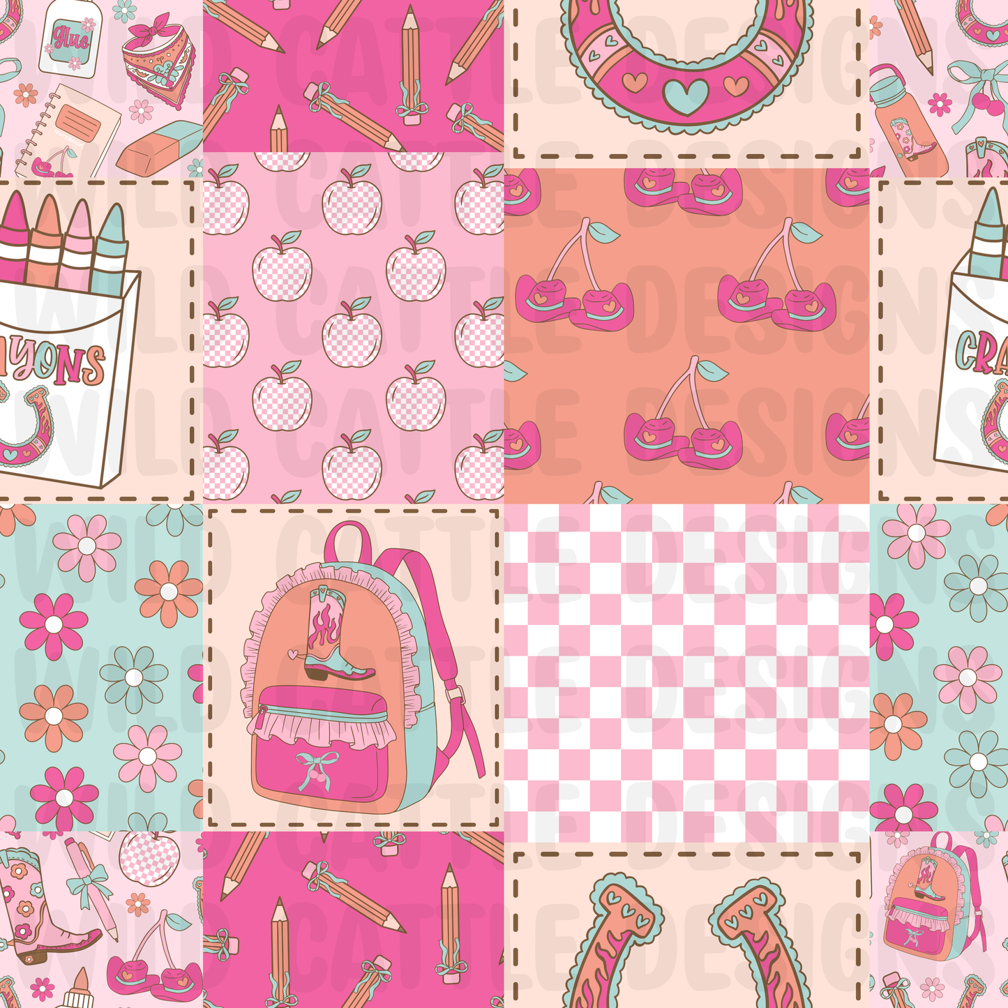 Saddle up for school patchwork