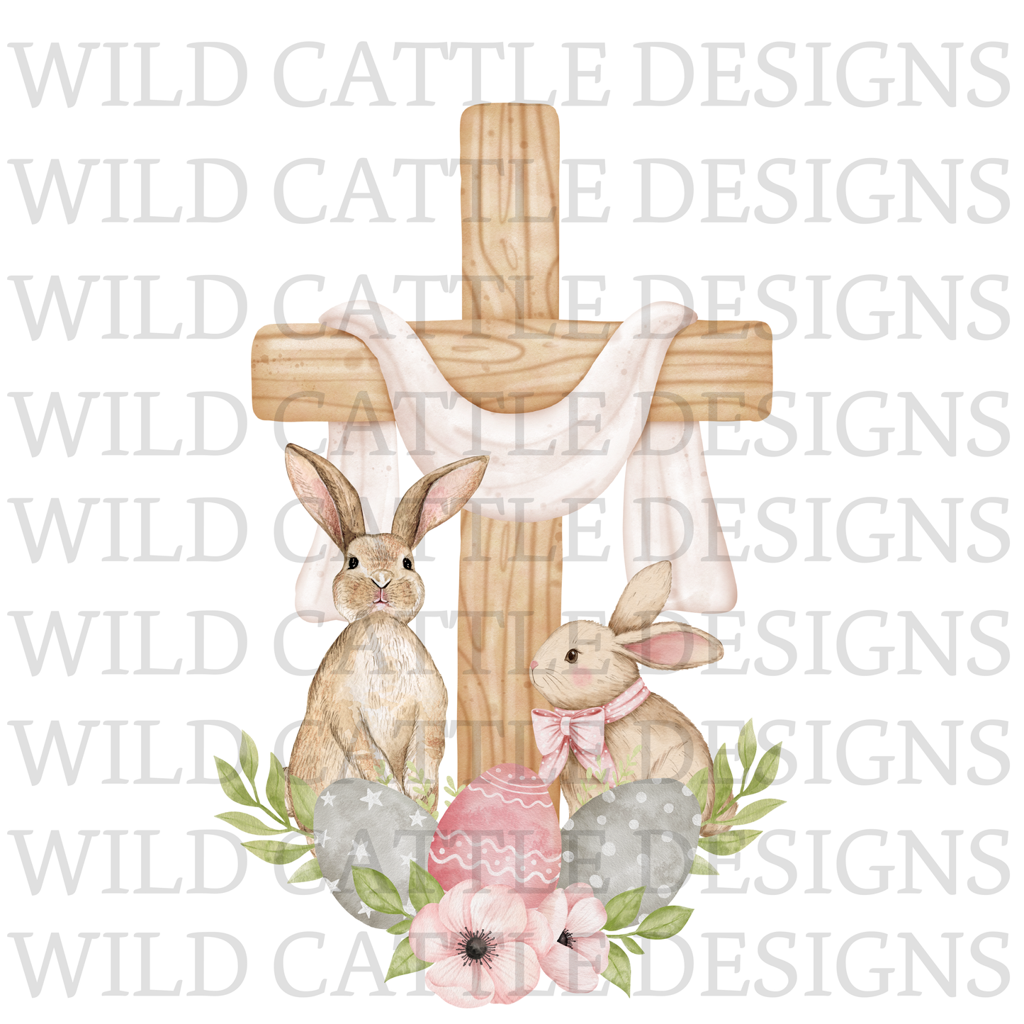 Shabby chic bunnies and eggs png