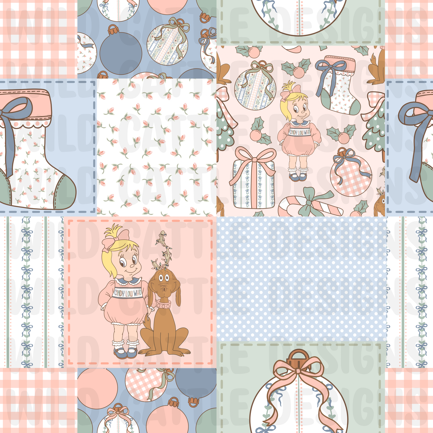Smocked Cindy patchwork