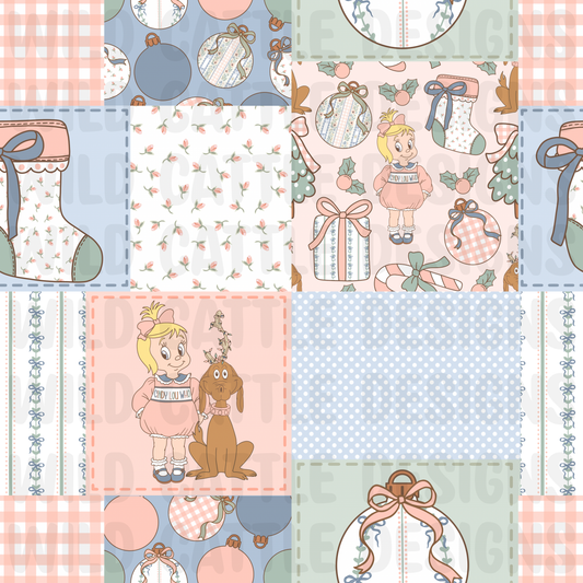 Smocked Cindy patchwork