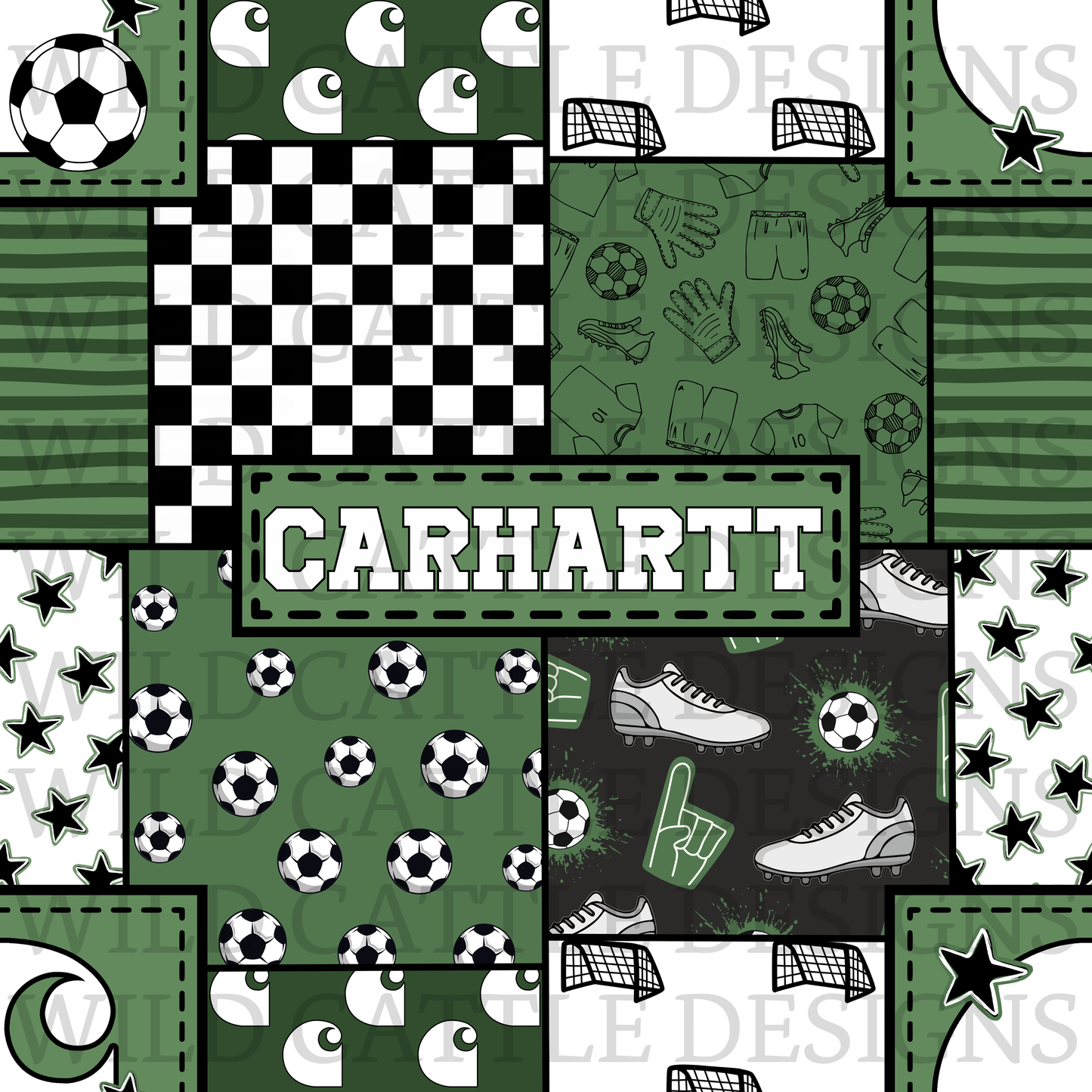Soccer heart patchwork