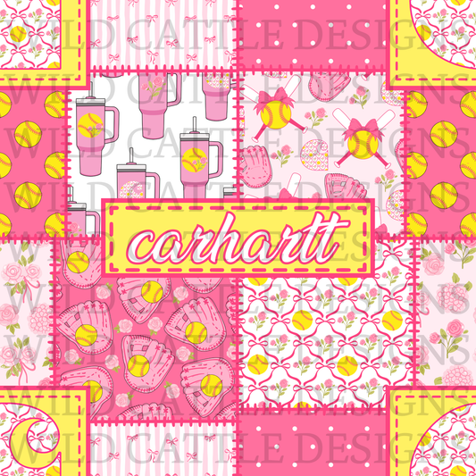Softball heart patchwork