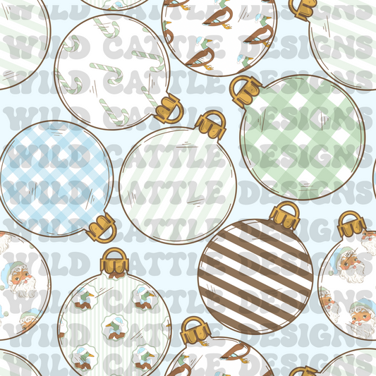 Southern Christmas duck ornament seamless