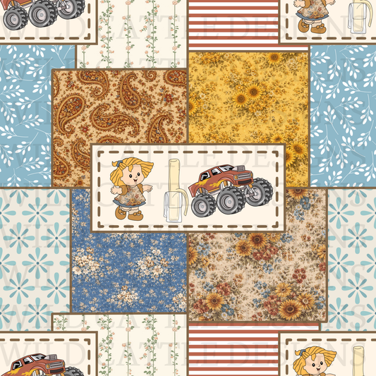 String cheese child patchwork