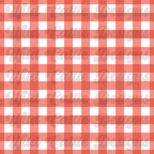 summer strawberries plaid seamless