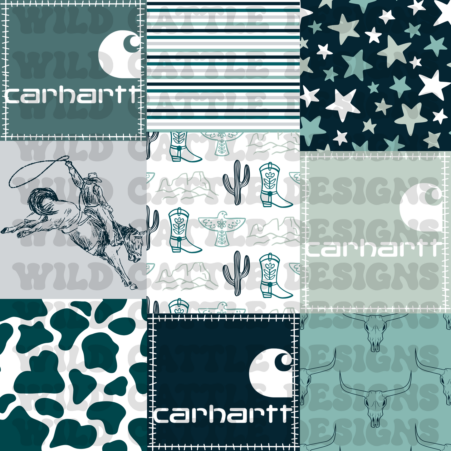 Teals Western Patchwork
