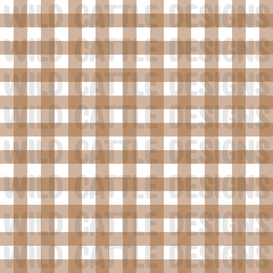 Thankful on the farm brown gingham