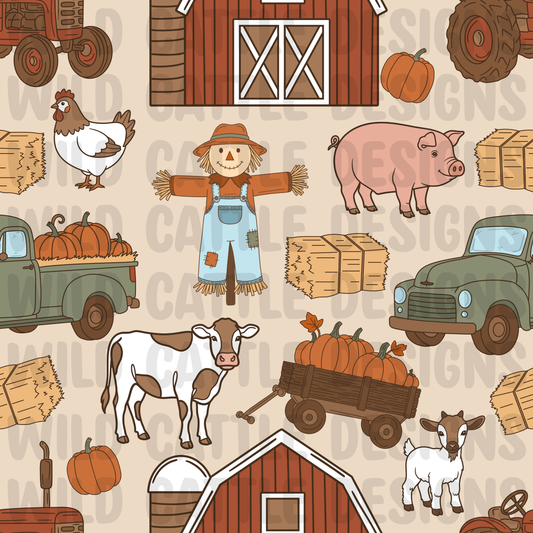 Thankful on the farm seamless