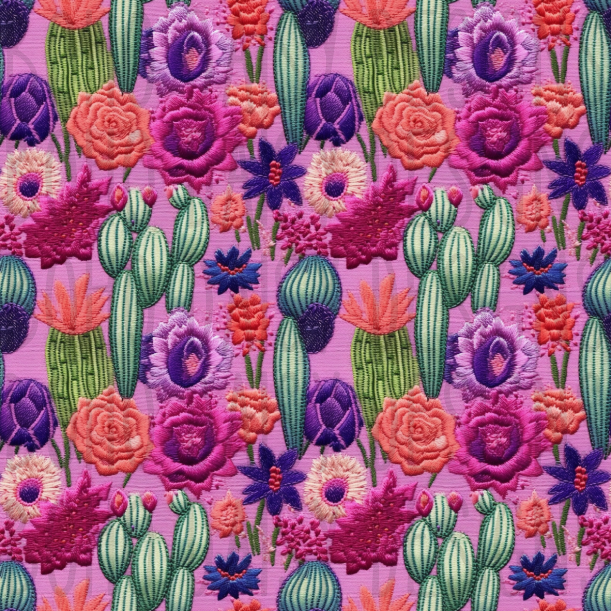 Light Purple Cactus Seamless