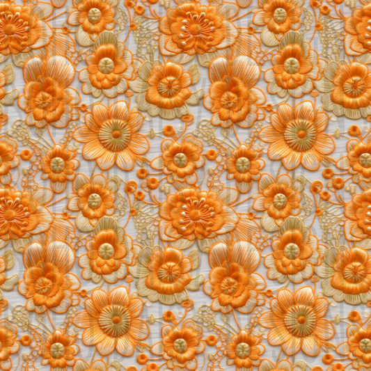 Orange Florals Seamless