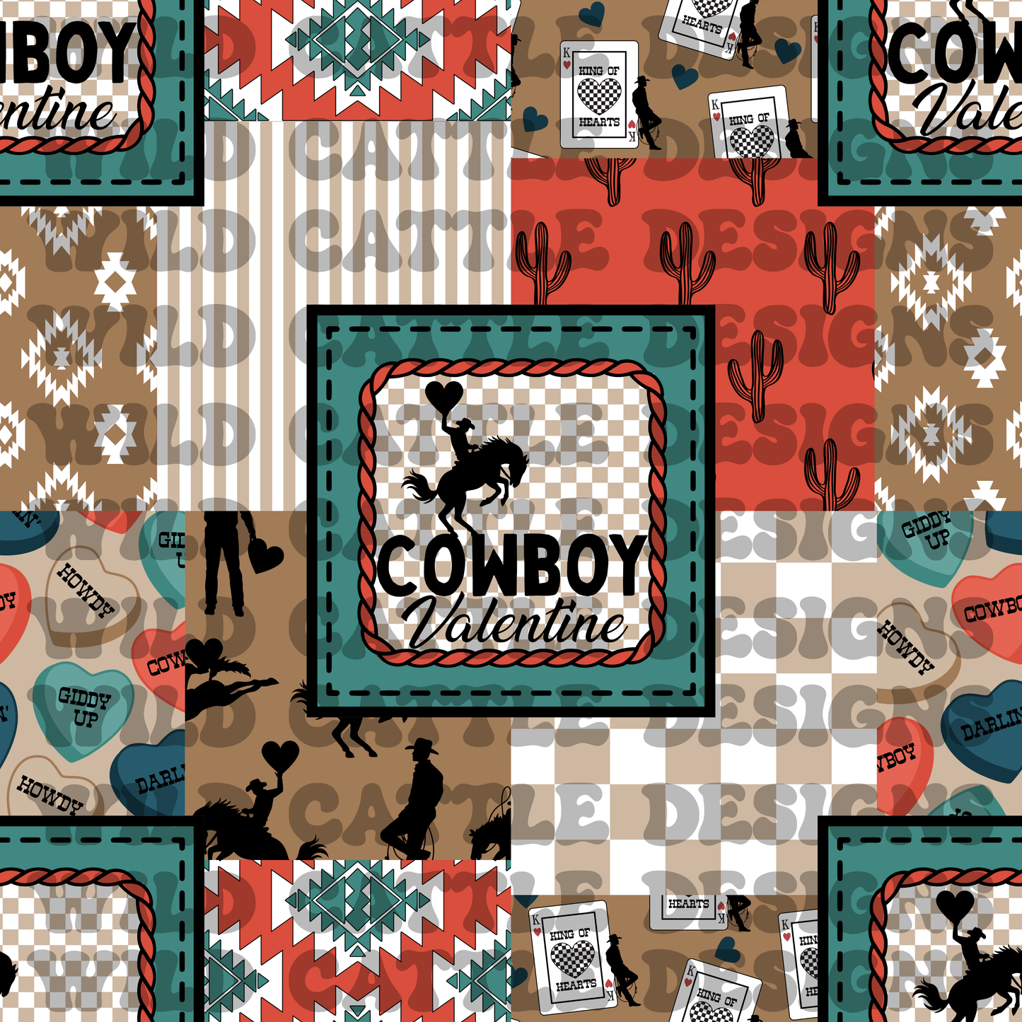 Valentine cowboy patchwork