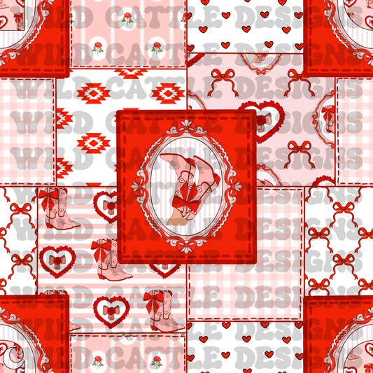 Valentine cowgirl patchwork