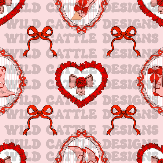 Valentine cowgirl seamless