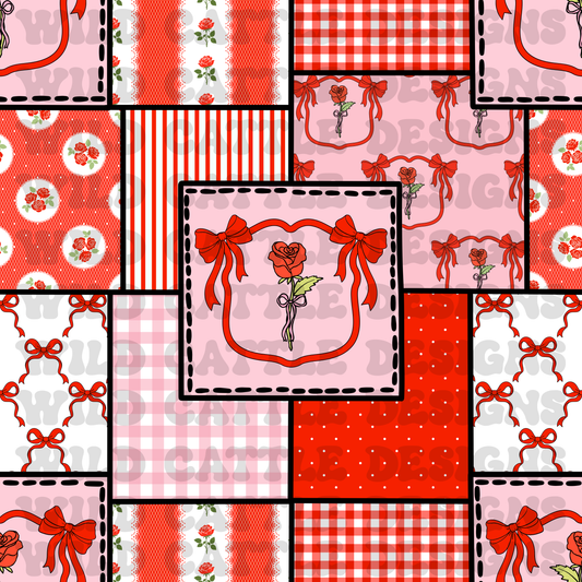 Valentine rose patchwork