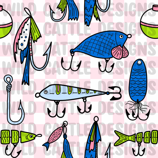 Vibrant fishing lures seamless