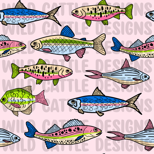 Vibrant fishing seamless