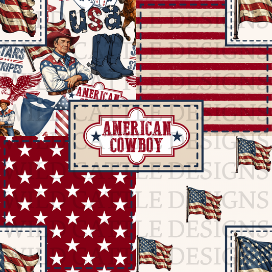 Vintage American cowboy patchwork