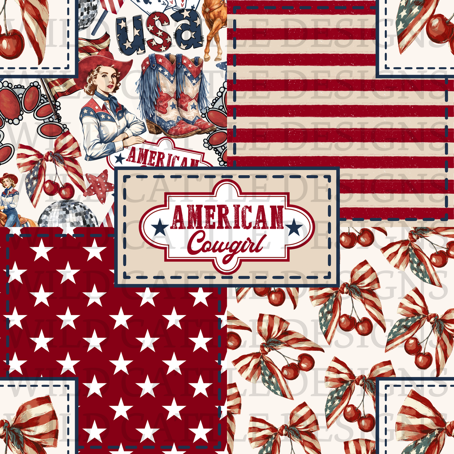 Vintage American cowgirl patchwork