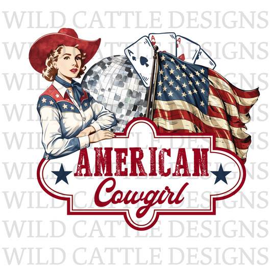 Vintage American cowgirl png