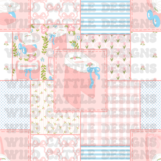 Vintage doll baby patchwork