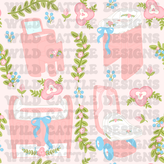 Vintage doll baby seamless