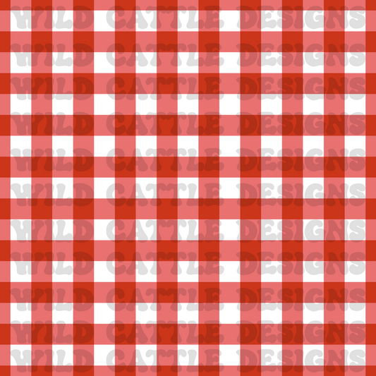 Vintage red toys plaid seamless
