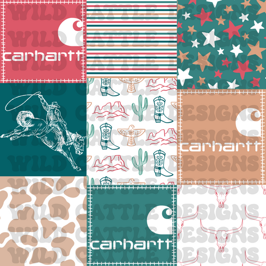 Watermelon Turq Western Patchwork