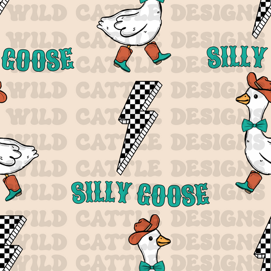 Western check silly goose seamless