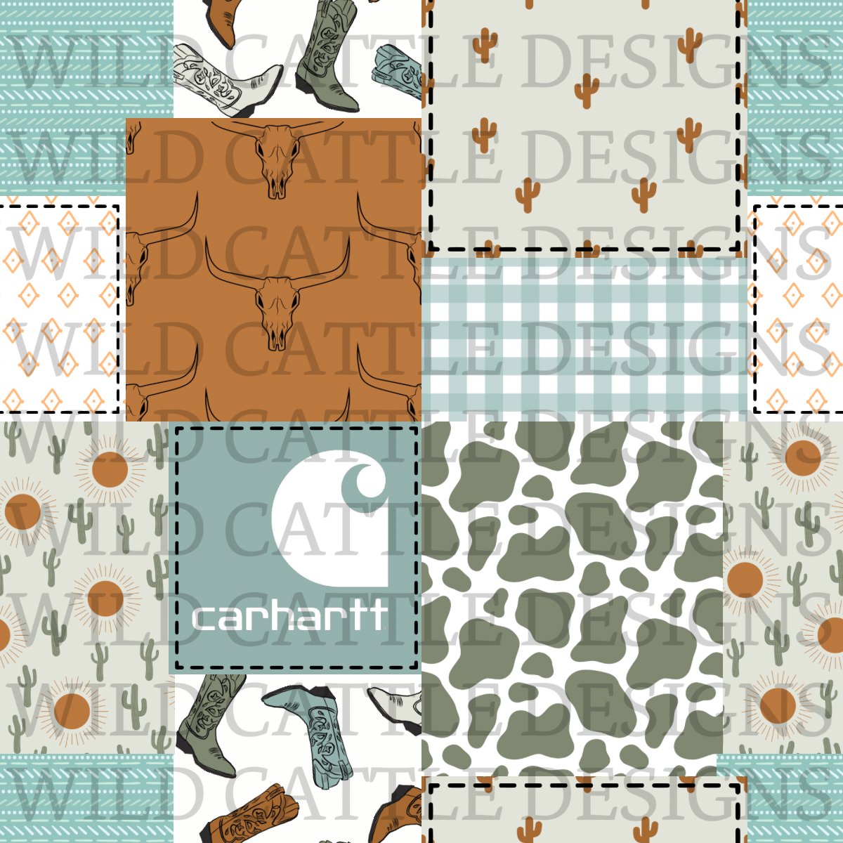 Western dreamy desert patchwork