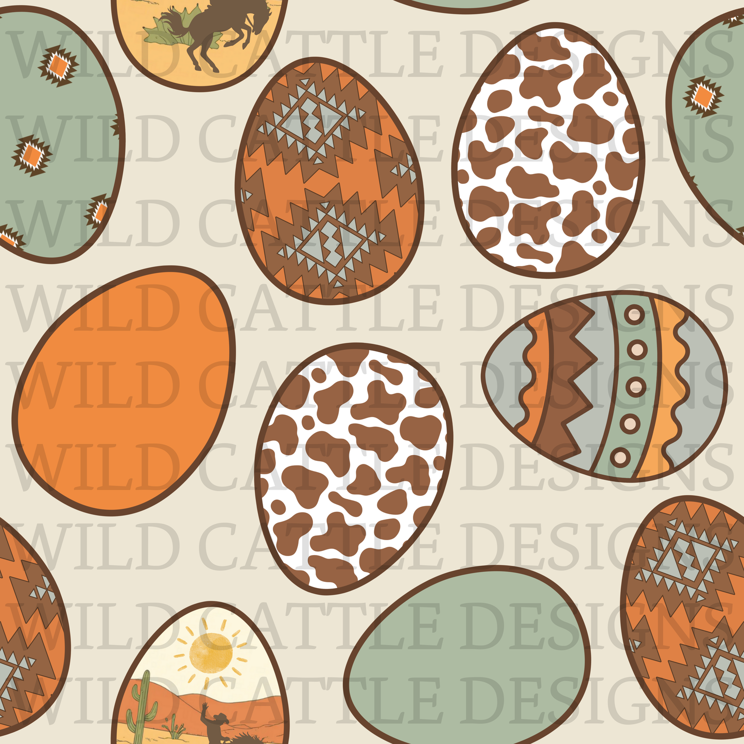 Western easter eggs seamless