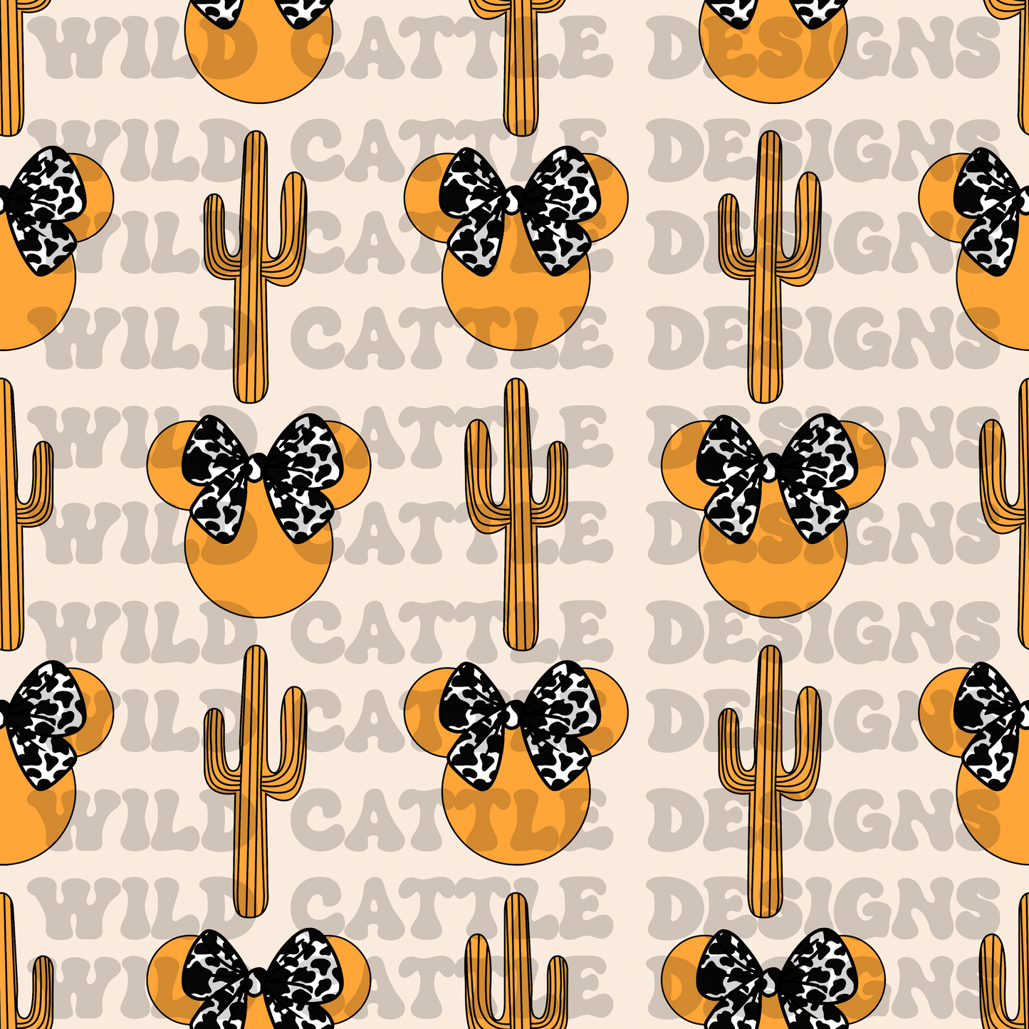 Western halloween cowgirl mouse seamless