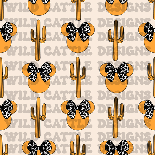 Western halloween cowgirl mouse seamless