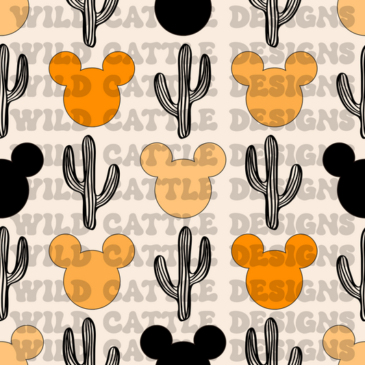 Western halloween mouse seamless