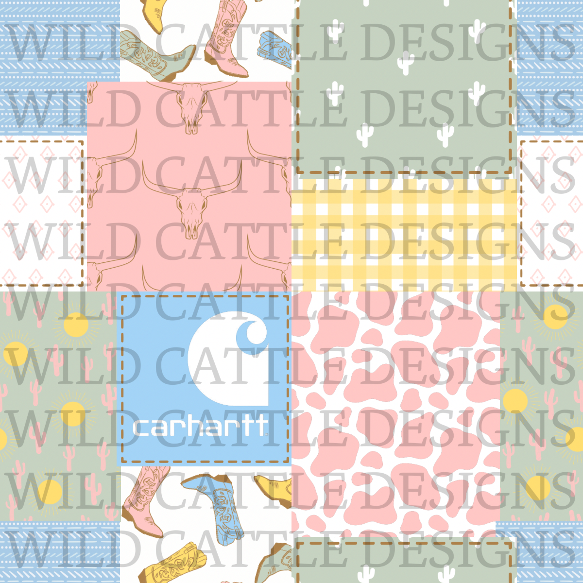 Western muted pastel dreams patchwork
