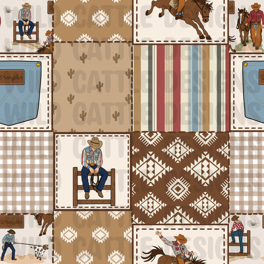 Wranglin cowboy patchwork