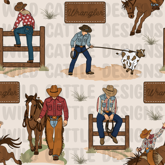 Wranglin cowboy seamless