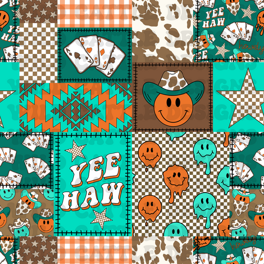 Yeehaw cowboy patchwork