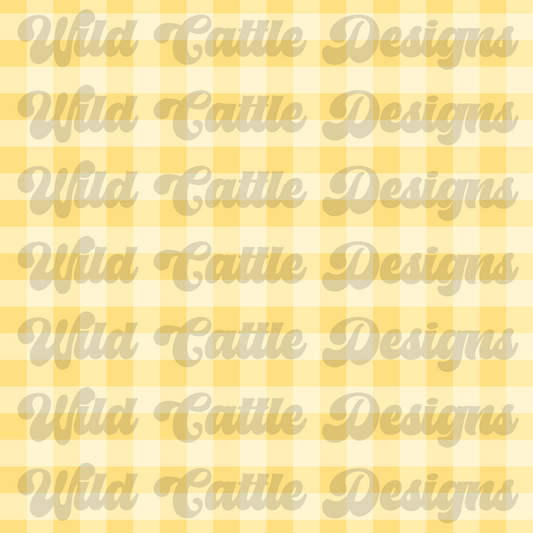 yellow crawfish plaid seamless