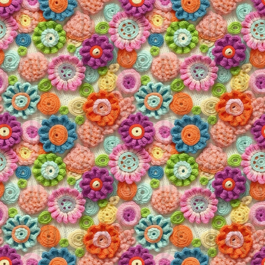 Colorful Crotchet Flowers Seamless
