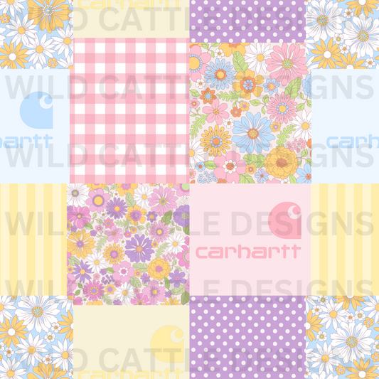 Spring Girl Patchwork Seamless
