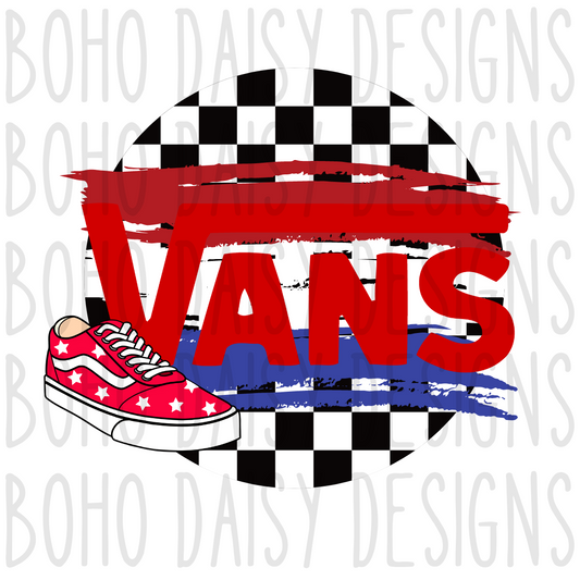 Red White Blue Canvas Shoe PNG