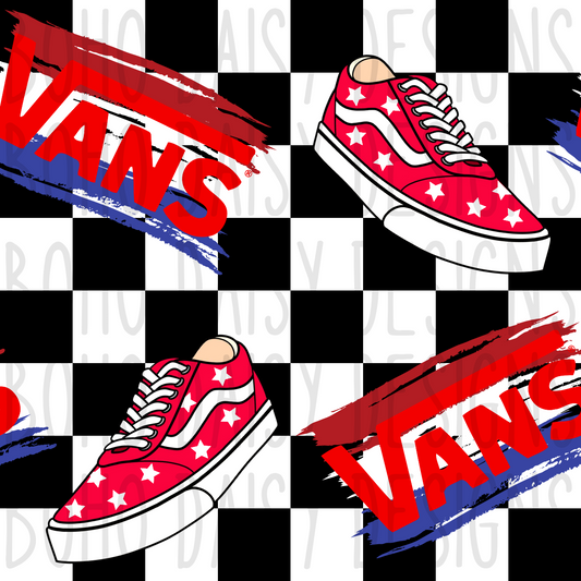 Red White Blue Canvas Shoe Seamless